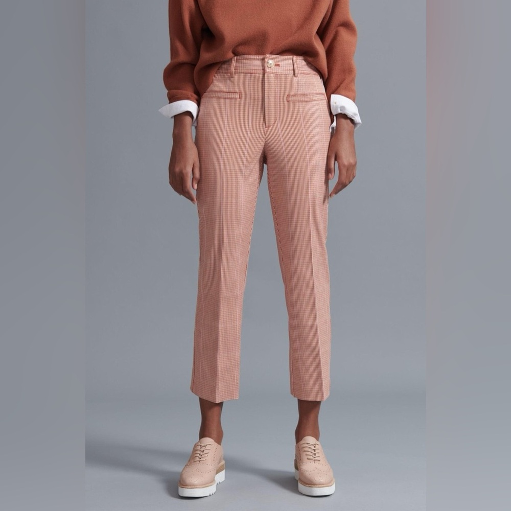 Anthropologie Maeve Jacquie Slim Pants-Gingham Plaid